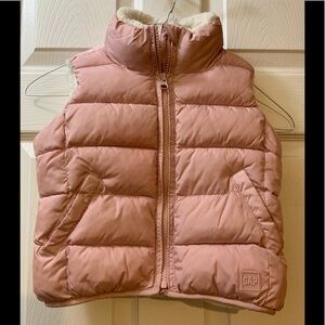 Pink puffer vest with faux fur lining size XS